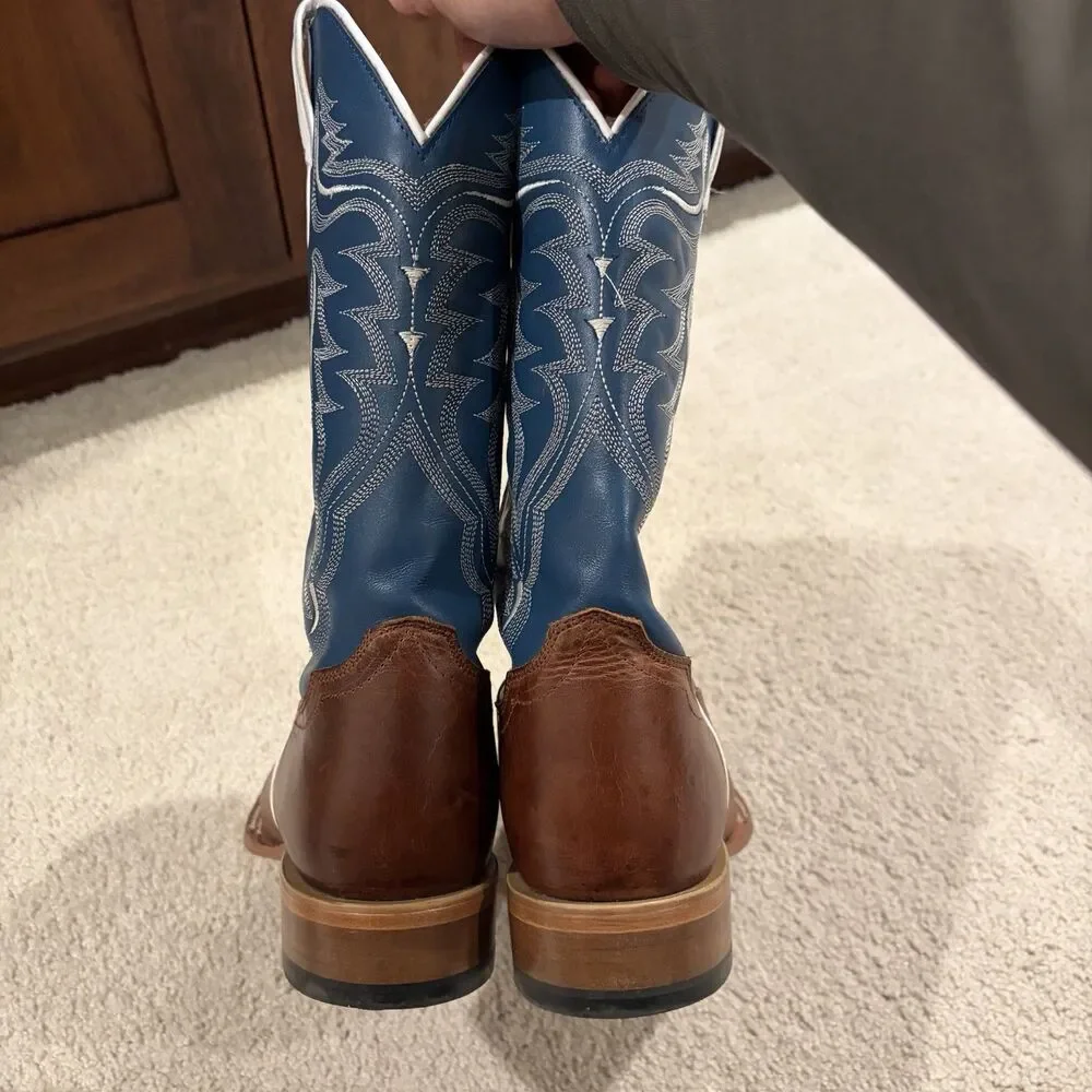 EUC Cody James Men's Walker Western Boots Blue brown leather Size 10.5EE Cowboy
